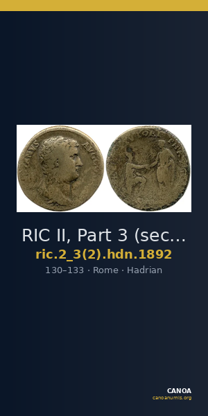 RIC II, Part 3 (second edition) Hadrian 1892 — CANOA