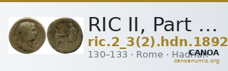 RIC II, Part 3 (second edition) Hadrian 1892 — CANOA