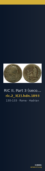 RIC II, Part 3 (second edition) Hadrian 1893 — CANOA