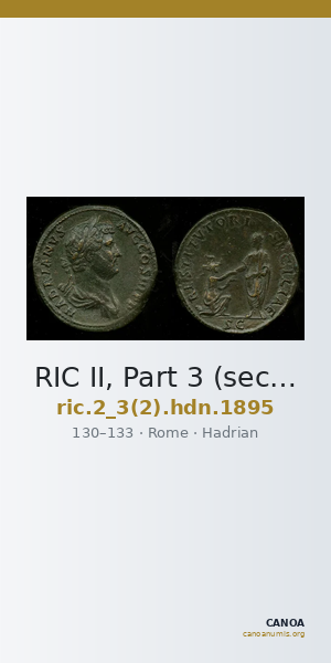 RIC II, Part 3 (second edition) Hadrian 1895 — CANOA