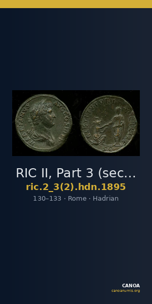 RIC II, Part 3 (second edition) Hadrian 1895 — CANOA
