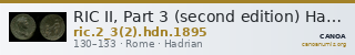RIC II, Part 3 (second edition) Hadrian 1895 — CANOA