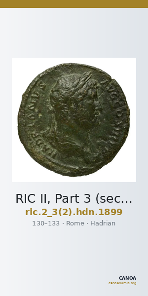 RIC II, Part 3 (second edition) Hadrian 1899 — CANOA