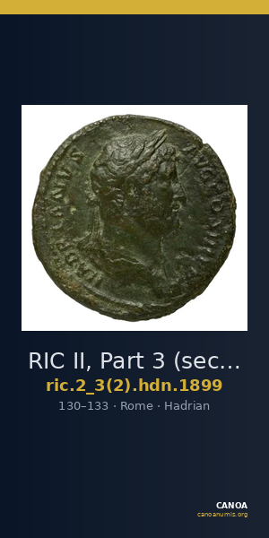 RIC II, Part 3 (second edition) Hadrian 1899 — CANOA