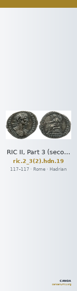 RIC II, Part 3 (second edition) Hadrian 19 — CANOA