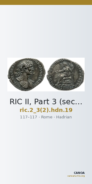 RIC II, Part 3 (second edition) Hadrian 19 — CANOA