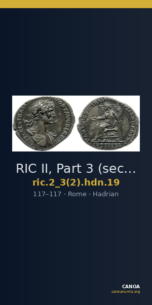 RIC II, Part 3 (second edition) Hadrian 19 — CANOA