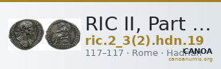 RIC II, Part 3 (second edition) Hadrian 19 — CANOA