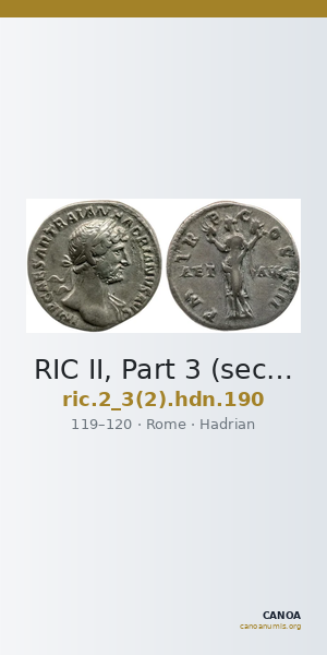 RIC II, Part 3 (second edition) Hadrian 190 — CANOA