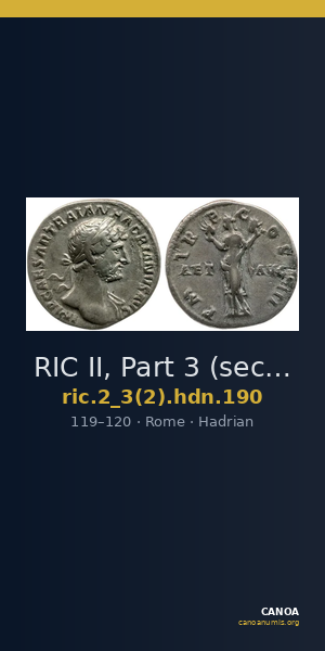 RIC II, Part 3 (second edition) Hadrian 190 — CANOA