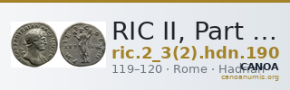 RIC II, Part 3 (second edition) Hadrian 190 — CANOA
