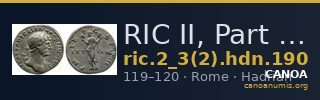RIC II, Part 3 (second edition) Hadrian 190 — CANOA
