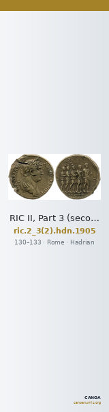 RIC II, Part 3 (second edition) Hadrian 1905 — CANOA
