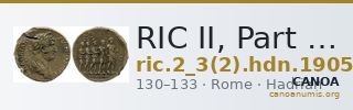 RIC II, Part 3 (second edition) Hadrian 1905 — CANOA