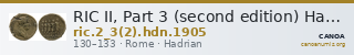 RIC II, Part 3 (second edition) Hadrian 1905 — CANOA