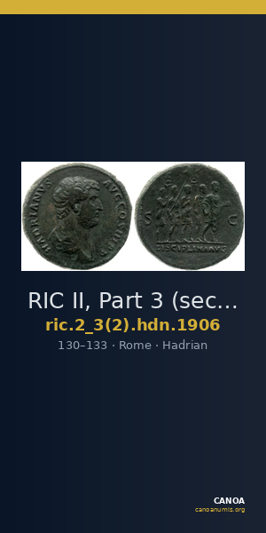 RIC II, Part 3 (second edition) Hadrian 1906 — CANOA