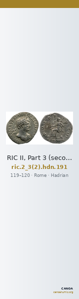 RIC II, Part 3 (second edition) Hadrian 191 — CANOA