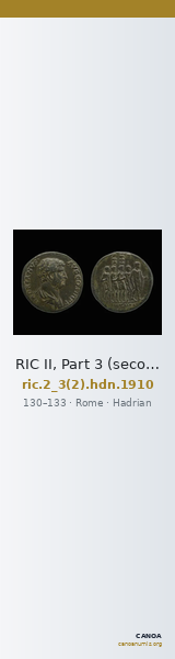 RIC II, Part 3 (second edition) Hadrian 1910 — CANOA