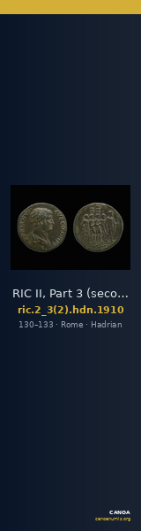 RIC II, Part 3 (second edition) Hadrian 1910 — CANOA