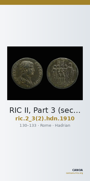 RIC II, Part 3 (second edition) Hadrian 1910 — CANOA