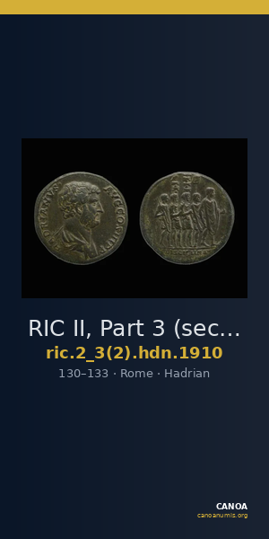 RIC II, Part 3 (second edition) Hadrian 1910 — CANOA