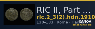 RIC II, Part 3 (second edition) Hadrian 1910 — CANOA