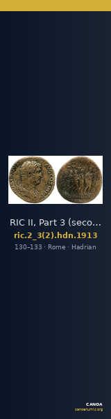 RIC II, Part 3 (second edition) Hadrian 1913 — CANOA
