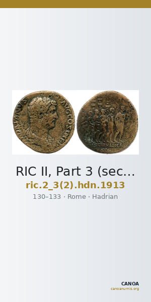 RIC II, Part 3 (second edition) Hadrian 1913 — CANOA