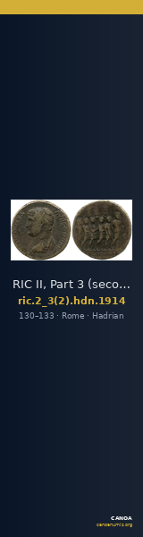 RIC II, Part 3 (second edition) Hadrian 1914 — CANOA