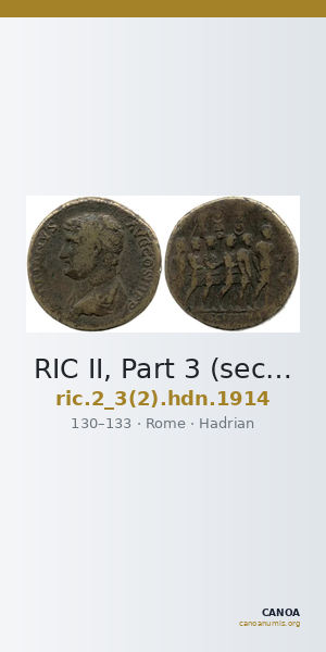 RIC II, Part 3 (second edition) Hadrian 1914 — CANOA