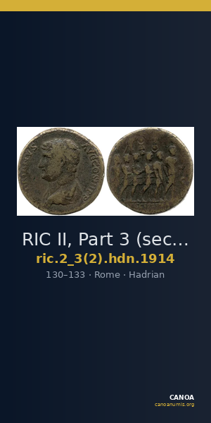 RIC II, Part 3 (second edition) Hadrian 1914 — CANOA