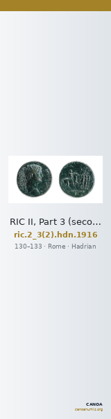 RIC II, Part 3 (second edition) Hadrian 1916 — CANOA