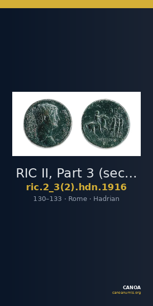 RIC II, Part 3 (second edition) Hadrian 1916 — CANOA