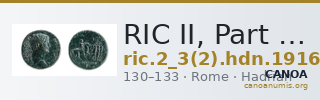 RIC II, Part 3 (second edition) Hadrian 1916 — CANOA