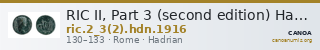 RIC II, Part 3 (second edition) Hadrian 1916 — CANOA