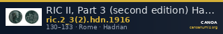 RIC II, Part 3 (second edition) Hadrian 1916 — CANOA