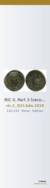 RIC II, Part 3 (second edition) Hadrian 1918 — CANOA
