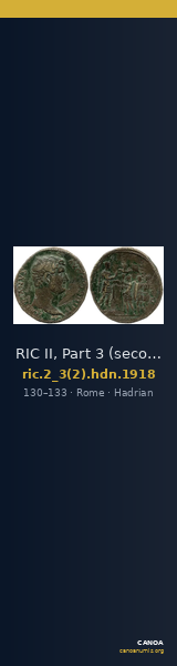 RIC II, Part 3 (second edition) Hadrian 1918 — CANOA