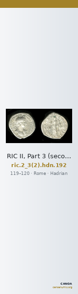 RIC II, Part 3 (second edition) Hadrian 192 — CANOA