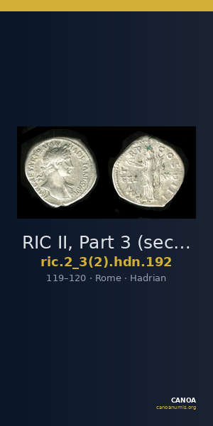 RIC II, Part 3 (second edition) Hadrian 192 — CANOA