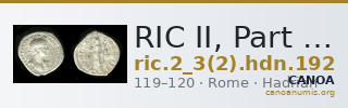 RIC II, Part 3 (second edition) Hadrian 192 — CANOA