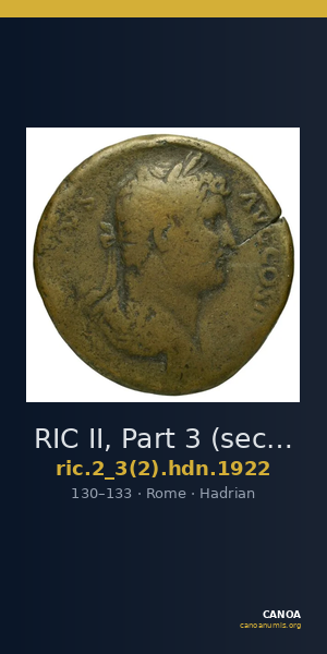 RIC II, Part 3 (second edition) Hadrian 1922 — CANOA