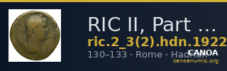 RIC II, Part 3 (second edition) Hadrian 1922 — CANOA