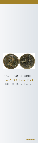RIC II, Part 3 (second edition) Hadrian 1924 — CANOA
