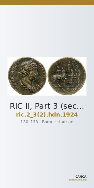 RIC II, Part 3 (second edition) Hadrian 1924 — CANOA