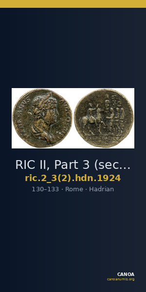 RIC II, Part 3 (second edition) Hadrian 1924 — CANOA