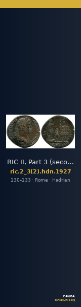 RIC II, Part 3 (second edition) Hadrian 1927 — CANOA