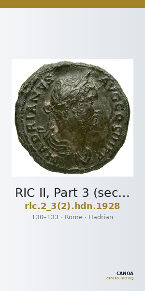 RIC II, Part 3 (second edition) Hadrian 1928 — CANOA