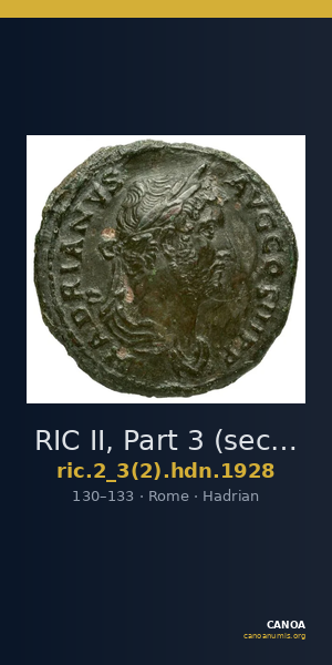 RIC II, Part 3 (second edition) Hadrian 1928 — CANOA
