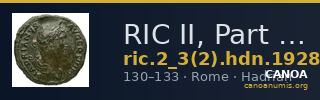 RIC II, Part 3 (second edition) Hadrian 1928 — CANOA